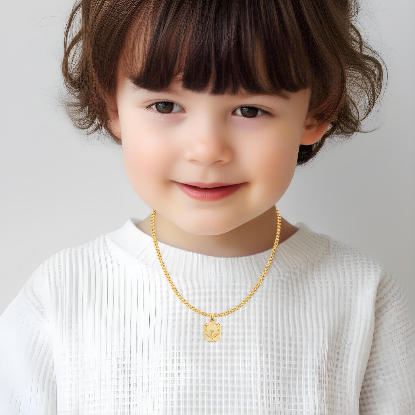 Solid 14K gold Holy Spirit Medal EJPT253
