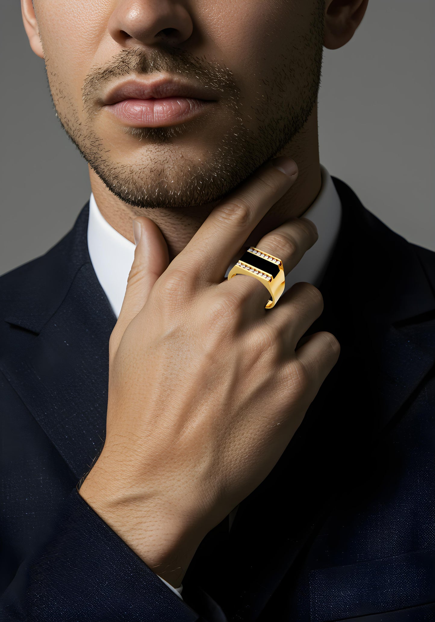 Solid 14K Gold Onyx Ring EJRG1487
