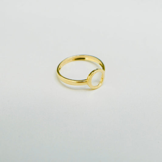 14K Yellow Gold Dainty Circle Ring