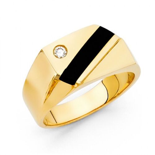 Solid 14K yellow gold Black Onyx Ring EJRG1489