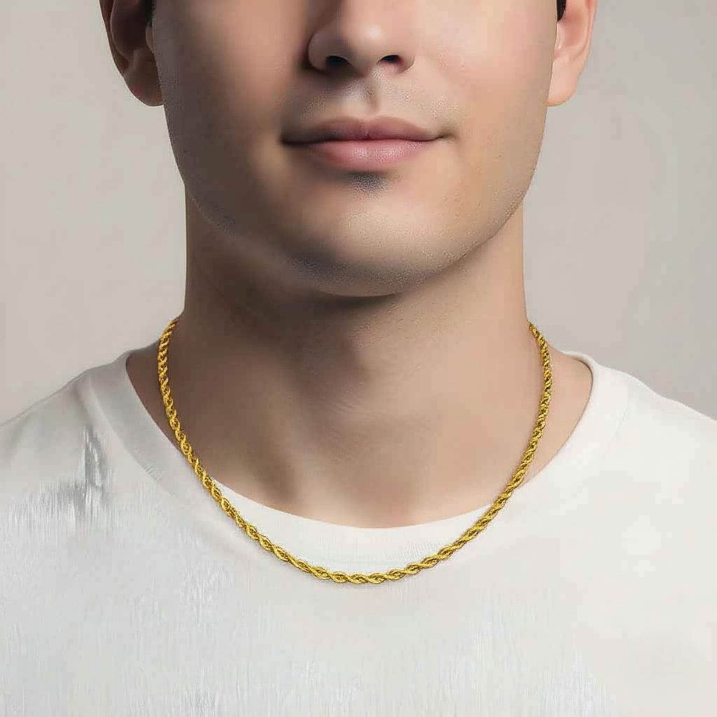 Solid 14K Gold 5mm 26" Rope Chain EJCN35129
