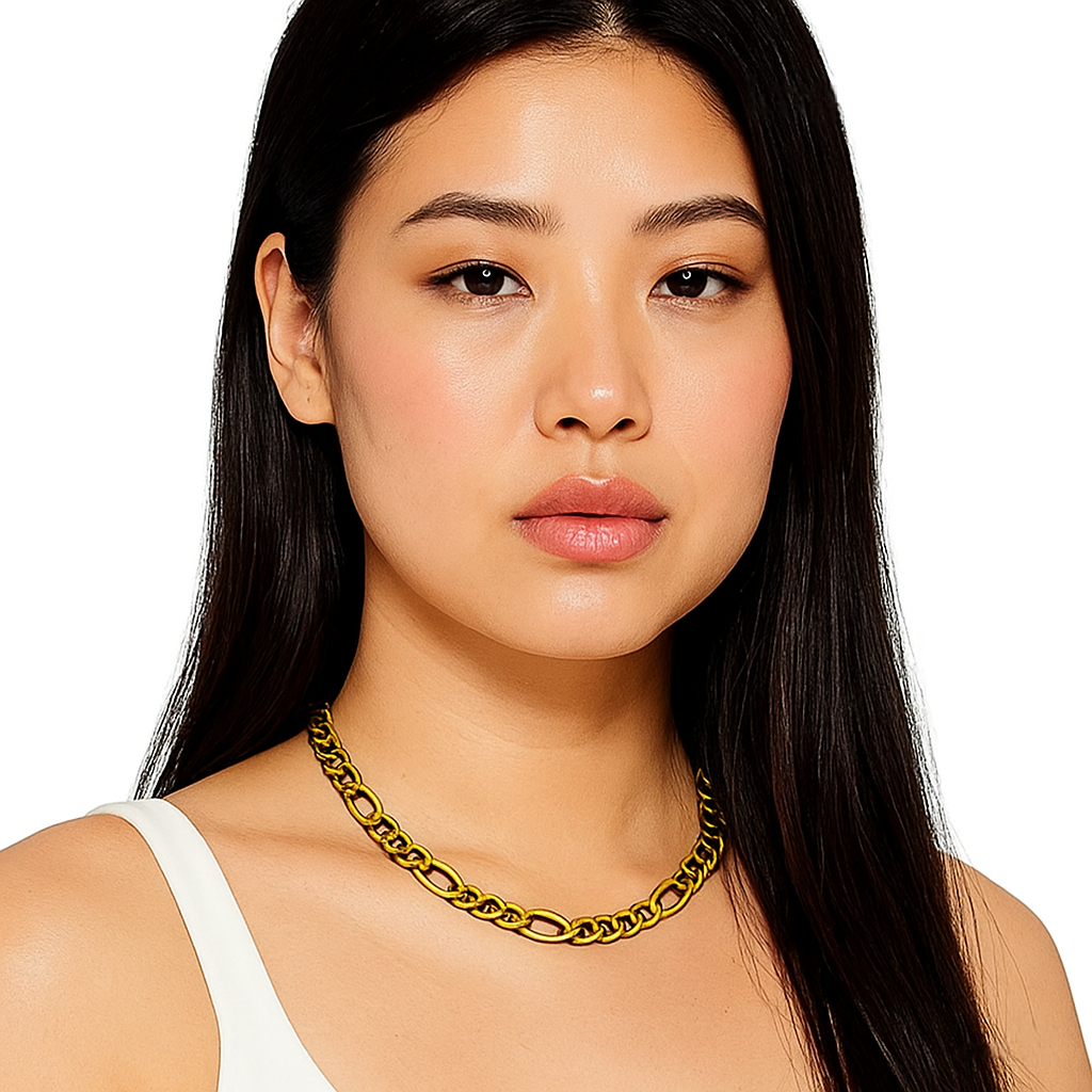 Solid 14K Gold 5.5mm Figaro Chain 20" EJCN35604