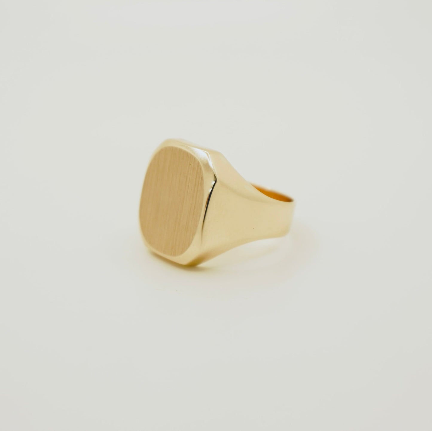 Solid 14K Yellow Gold Square Signet Ring EJRG1472
