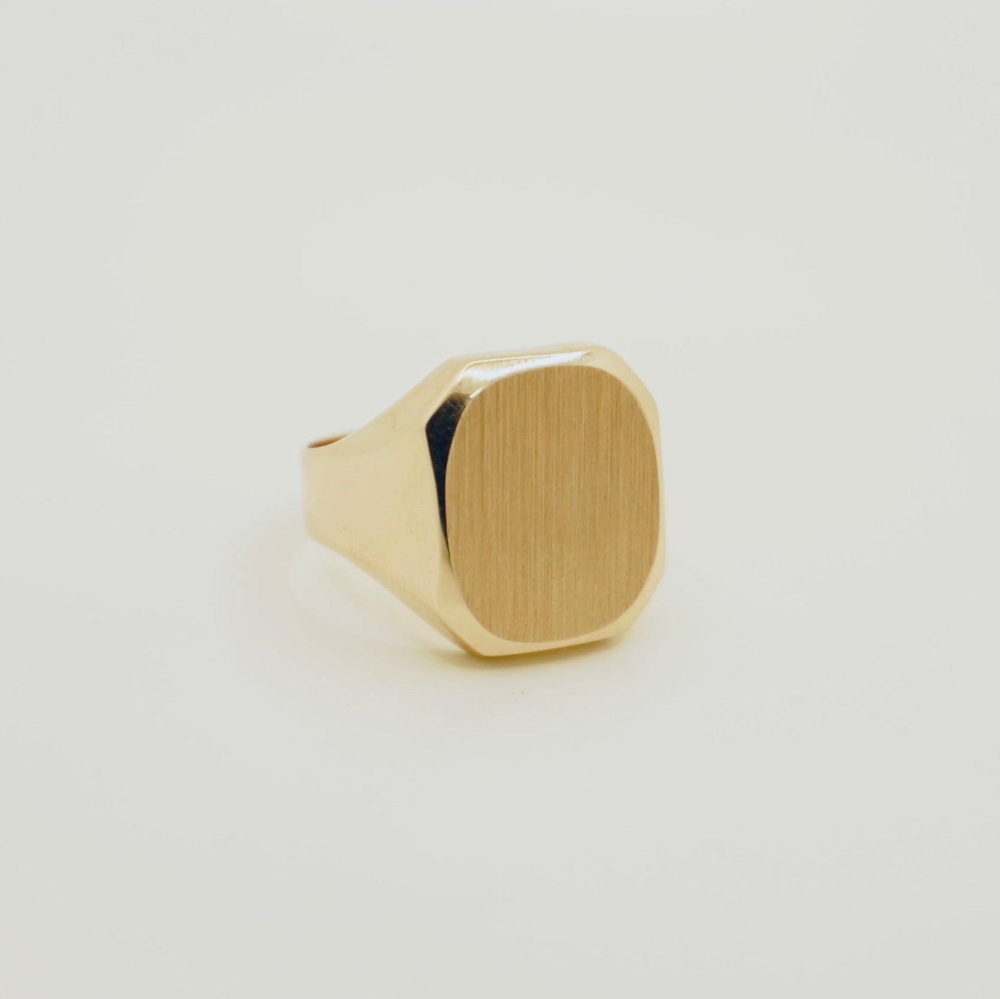 Solid 14K Yellow Gold Square Signet Ring EJRG1472