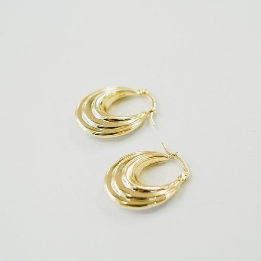 Fancy 14K Yellow Gold Oval Earrings EJER83112