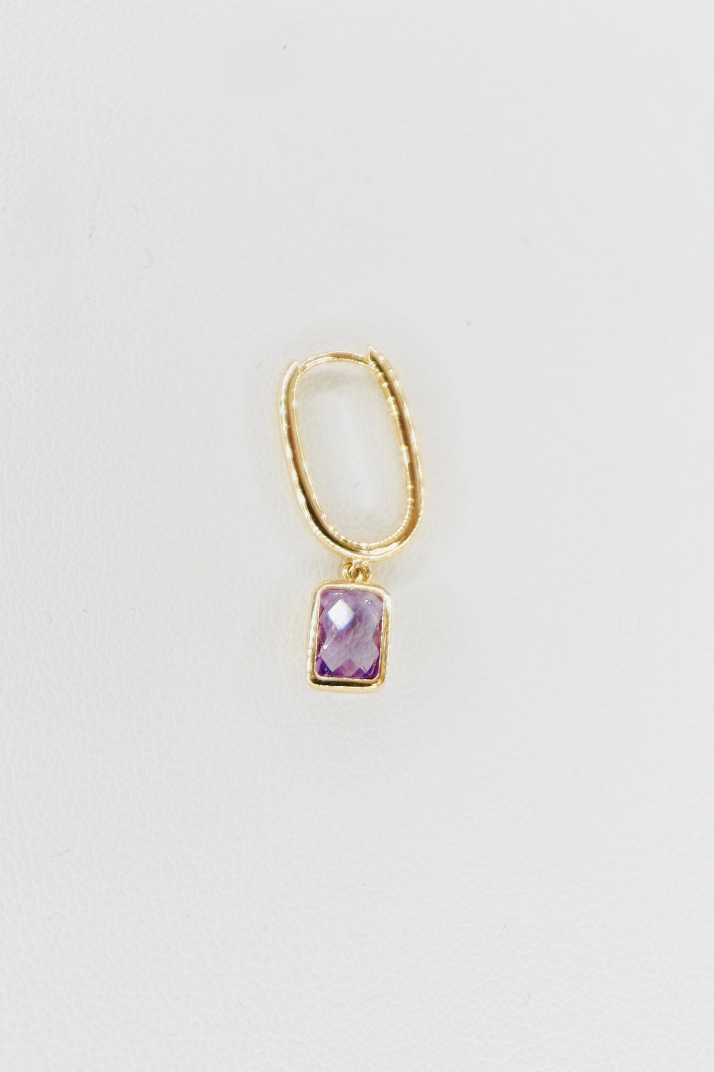 Solid 14K Gold Dangling Amethyst Stone Earrings