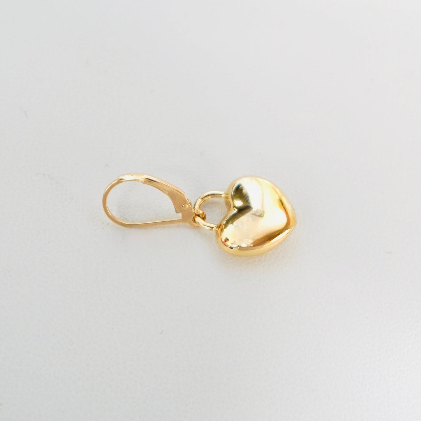 Fancy 14k Yellow Gold Heart Dangly Earrings