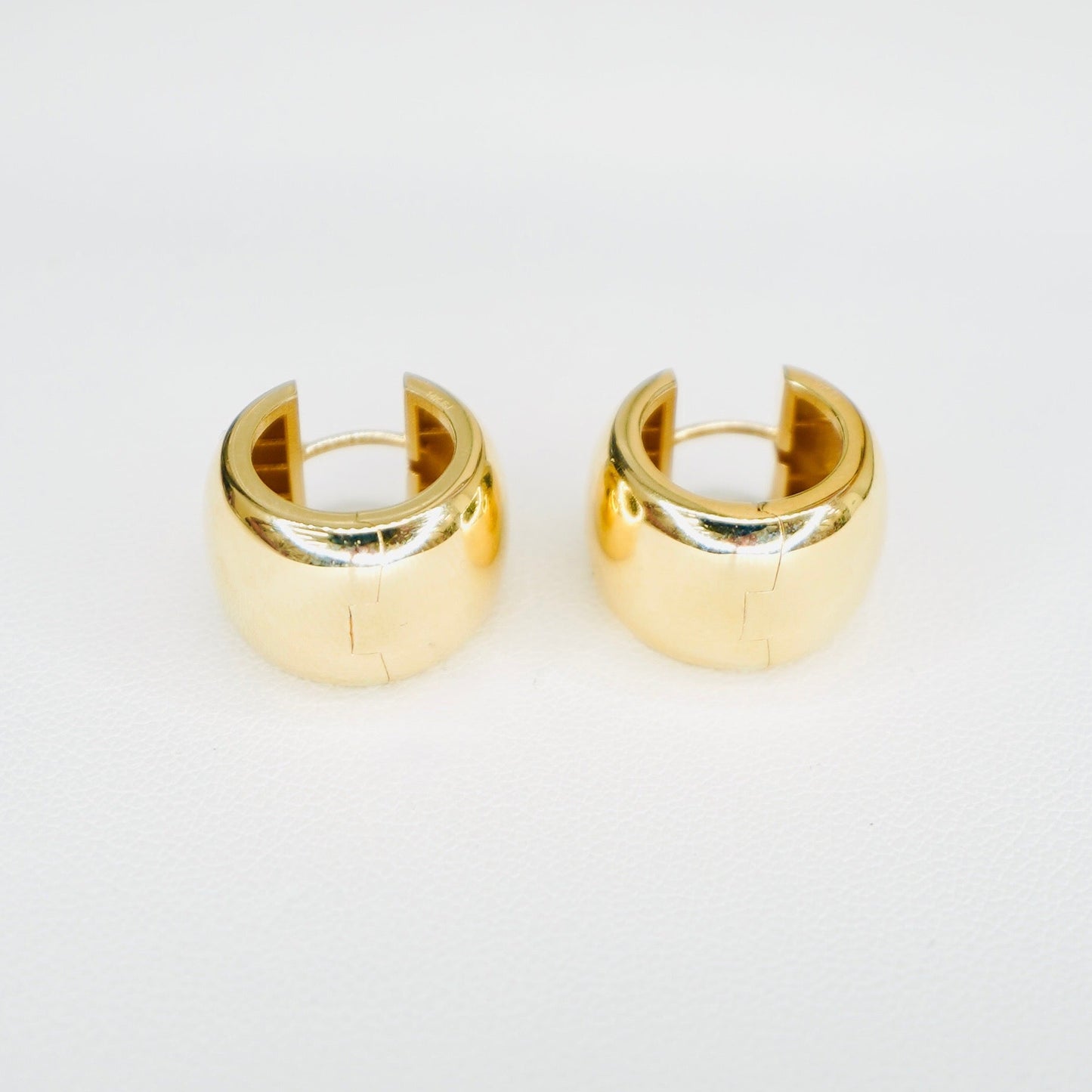 Fancy 14K Yellow Gold High Polished Huggy Earrings EJER0971