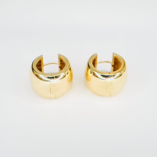 Fancy 14K Yellow Gold High Polished Huggy Earrings