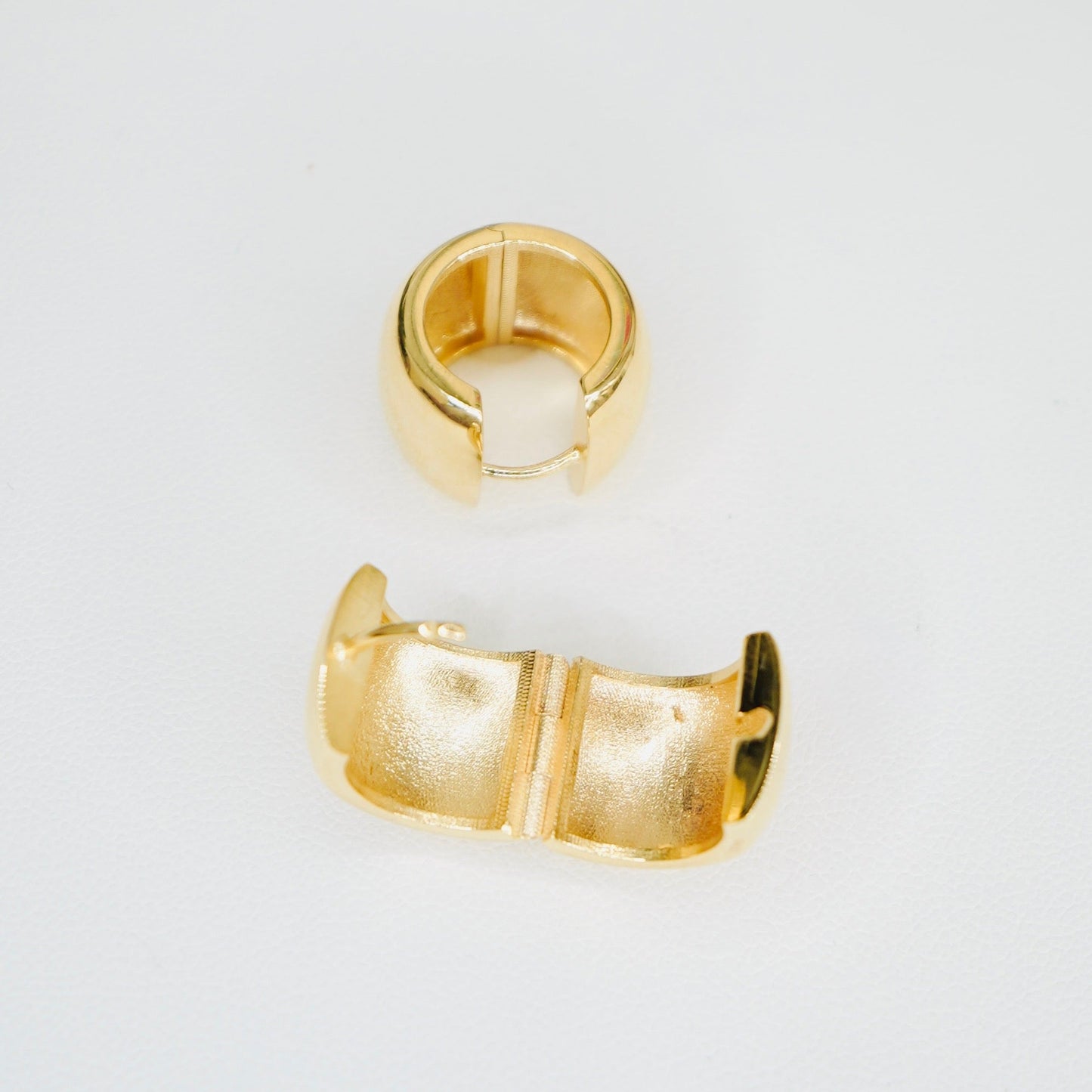 Fancy 14K Yellow Gold High Polished Huggy Earrings EJER0971