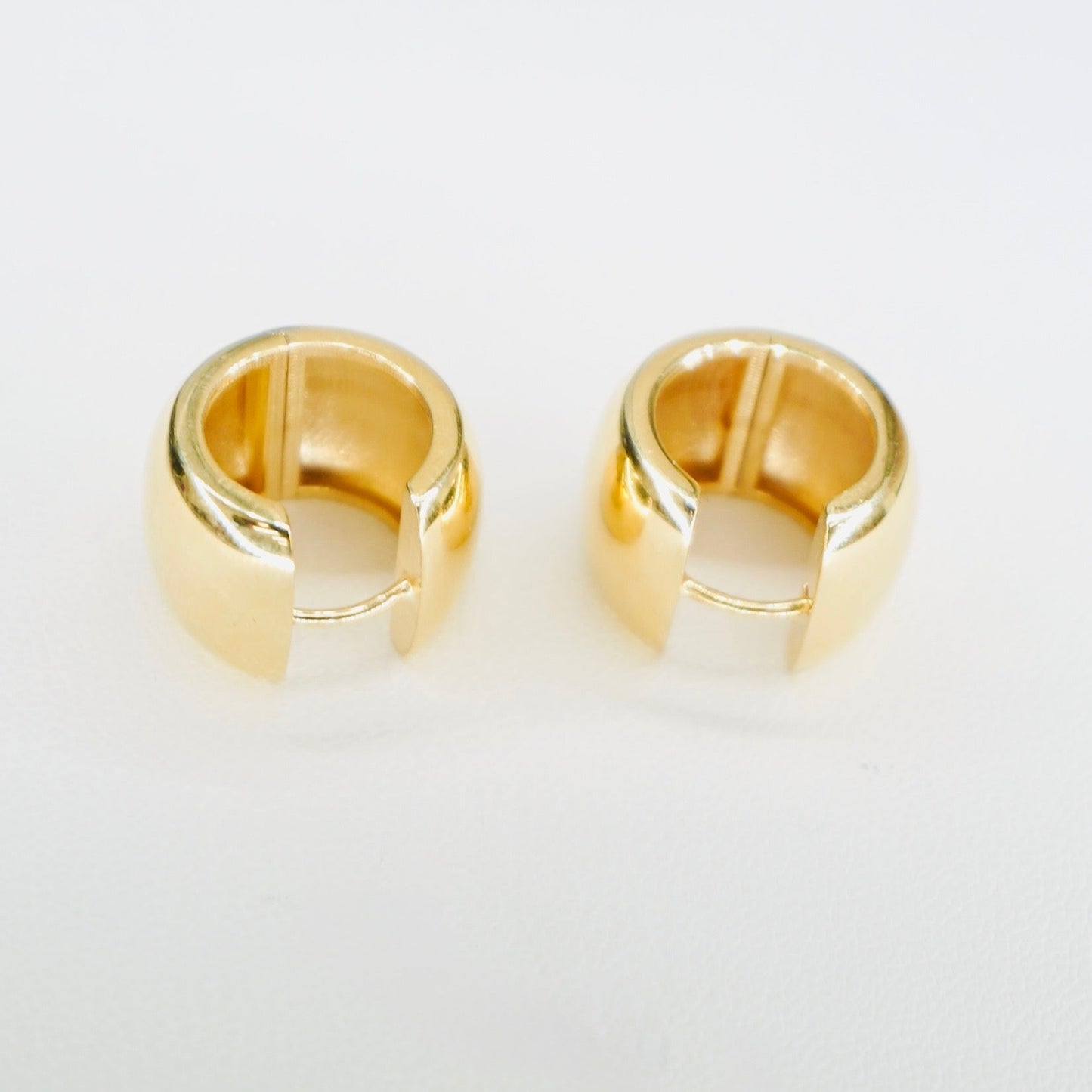 Fancy 14K Yellow Gold High Polished Huggy Earrings EJER0971