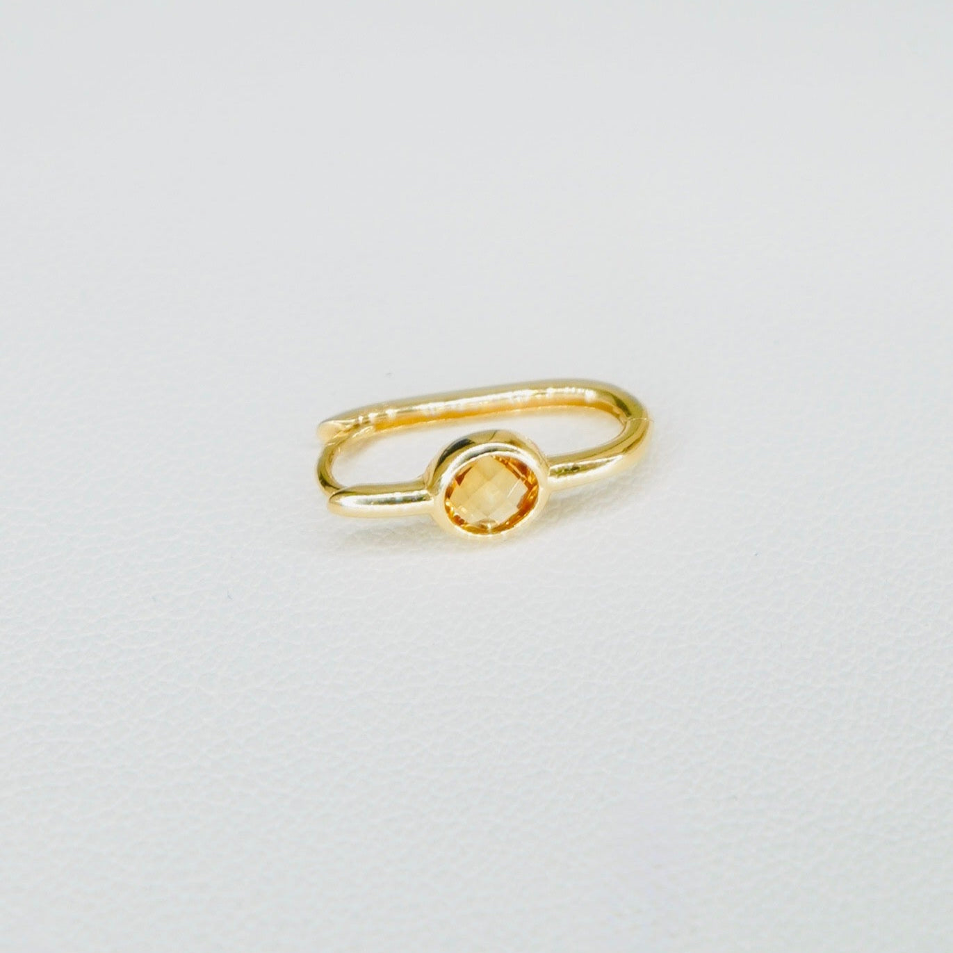 Fancy 14K Yellow Gold Oval Citrine Stone Earring EJER0970