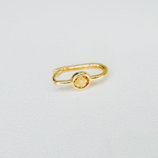 Fancy 14K Yellow Gold Oval Citrine Stone Earring