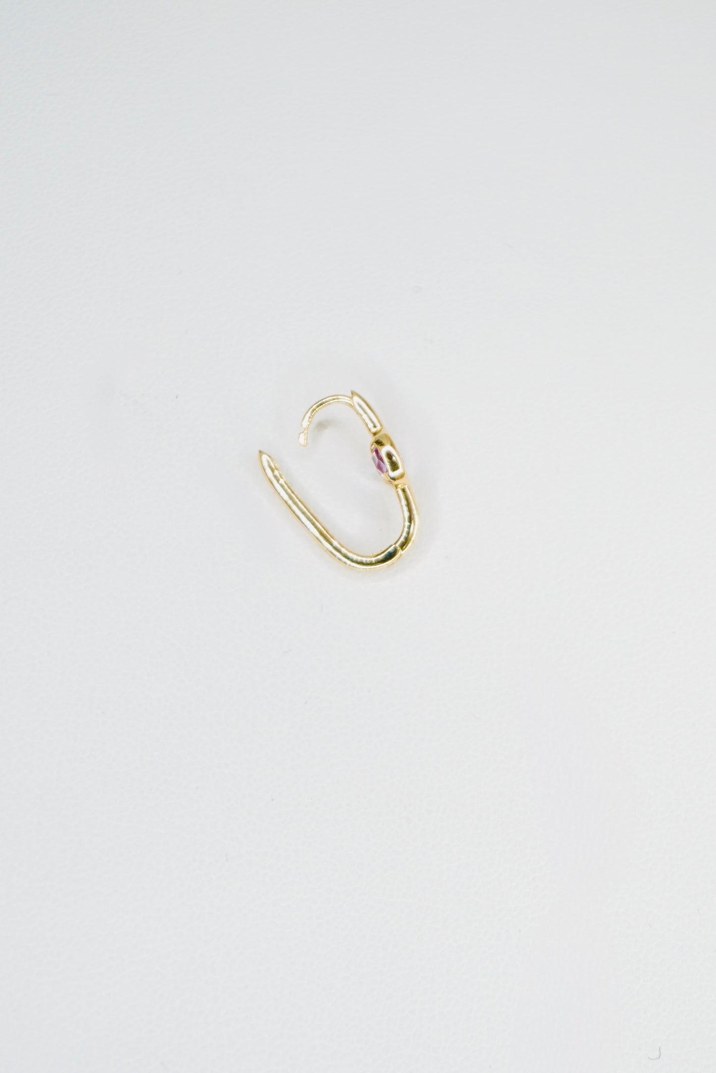 Fancy 14K Yellow Gold Oval Amethyst Stone Earring