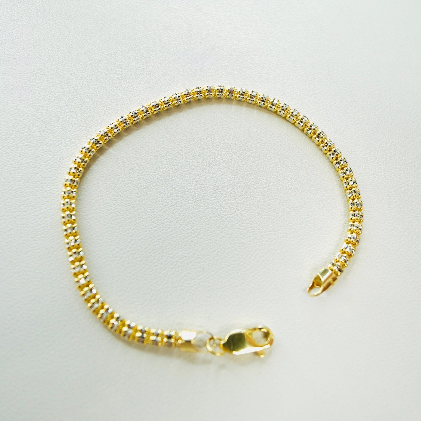 14K Yellow Gold 3mm 7.5" "Ice" Bracelet