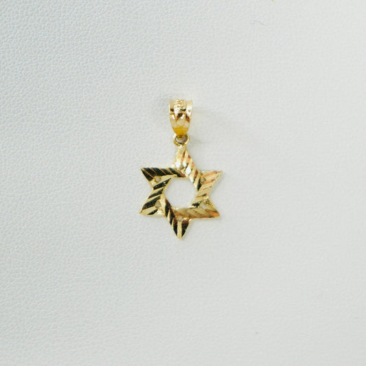 Solid 14K Yellow gold Star of David Charm EJCM1508