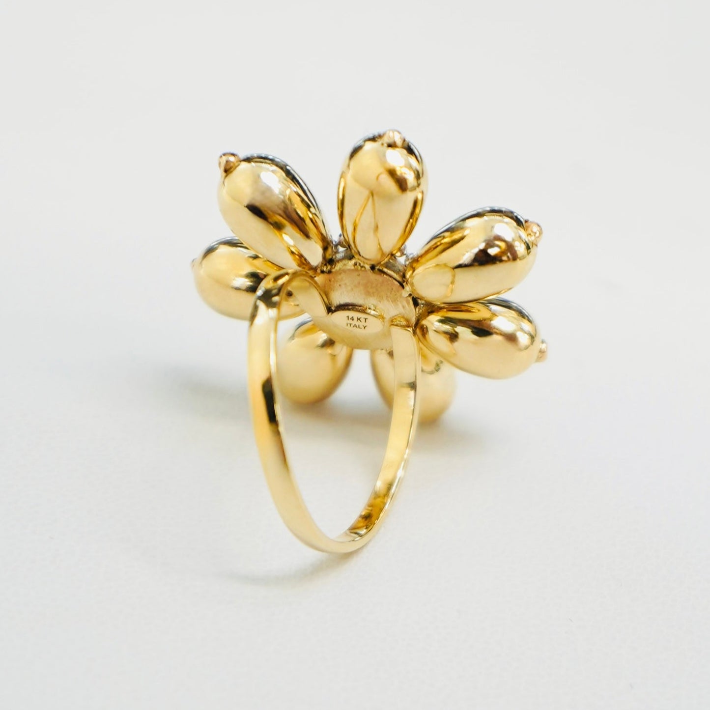 14K Fancy Yellow Gold Flower Ring