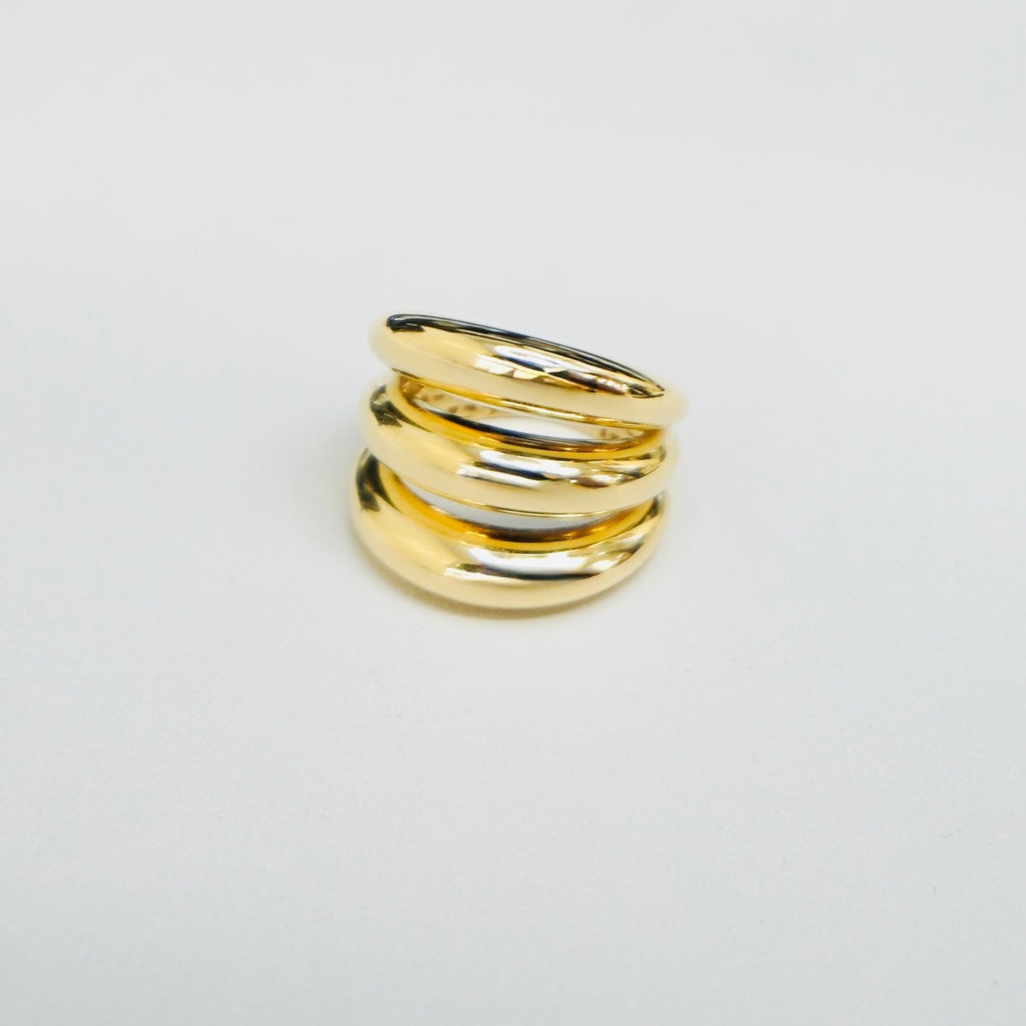 Solid 14K Fancy Three Link Ring