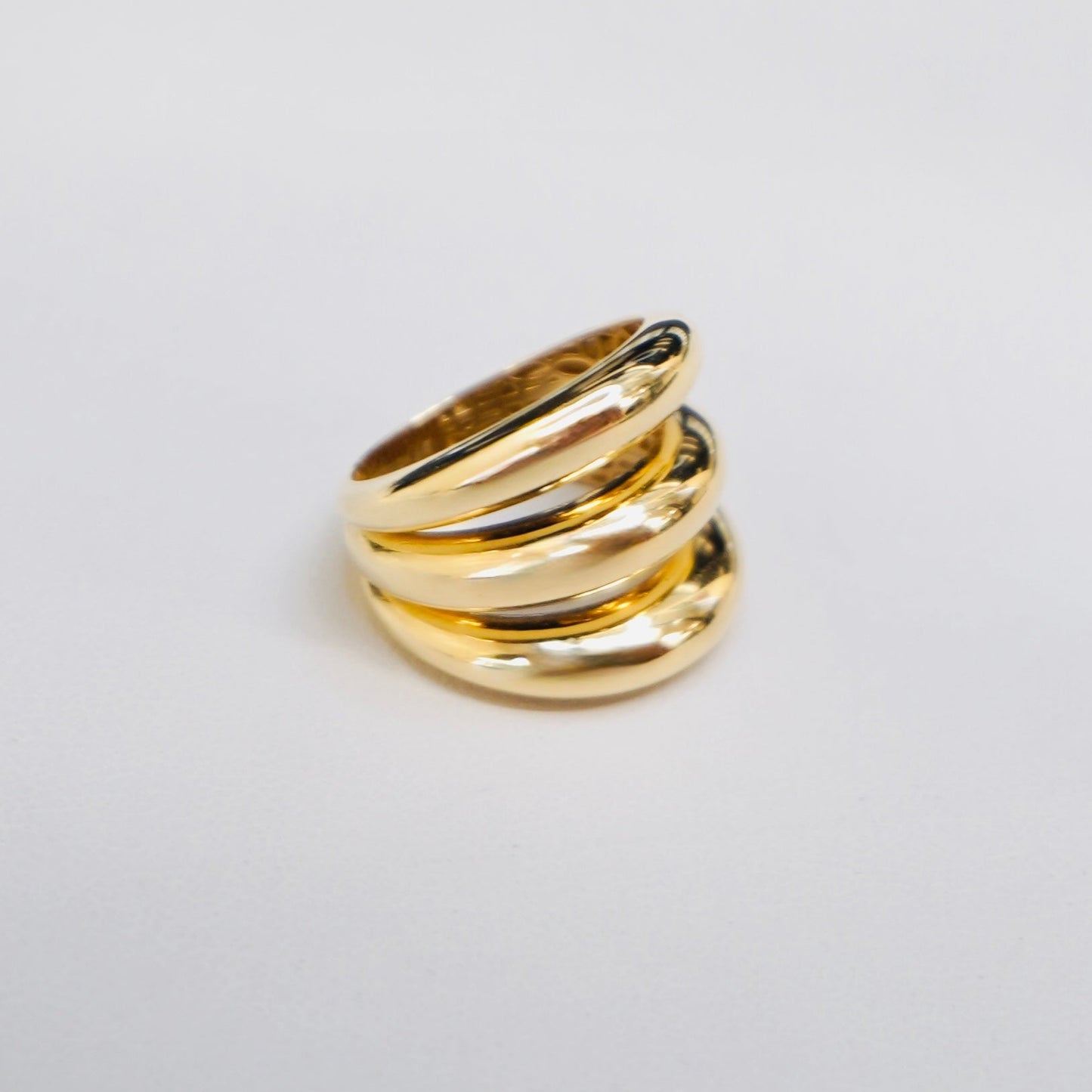 Solid 14K Fancy Three Link Ring