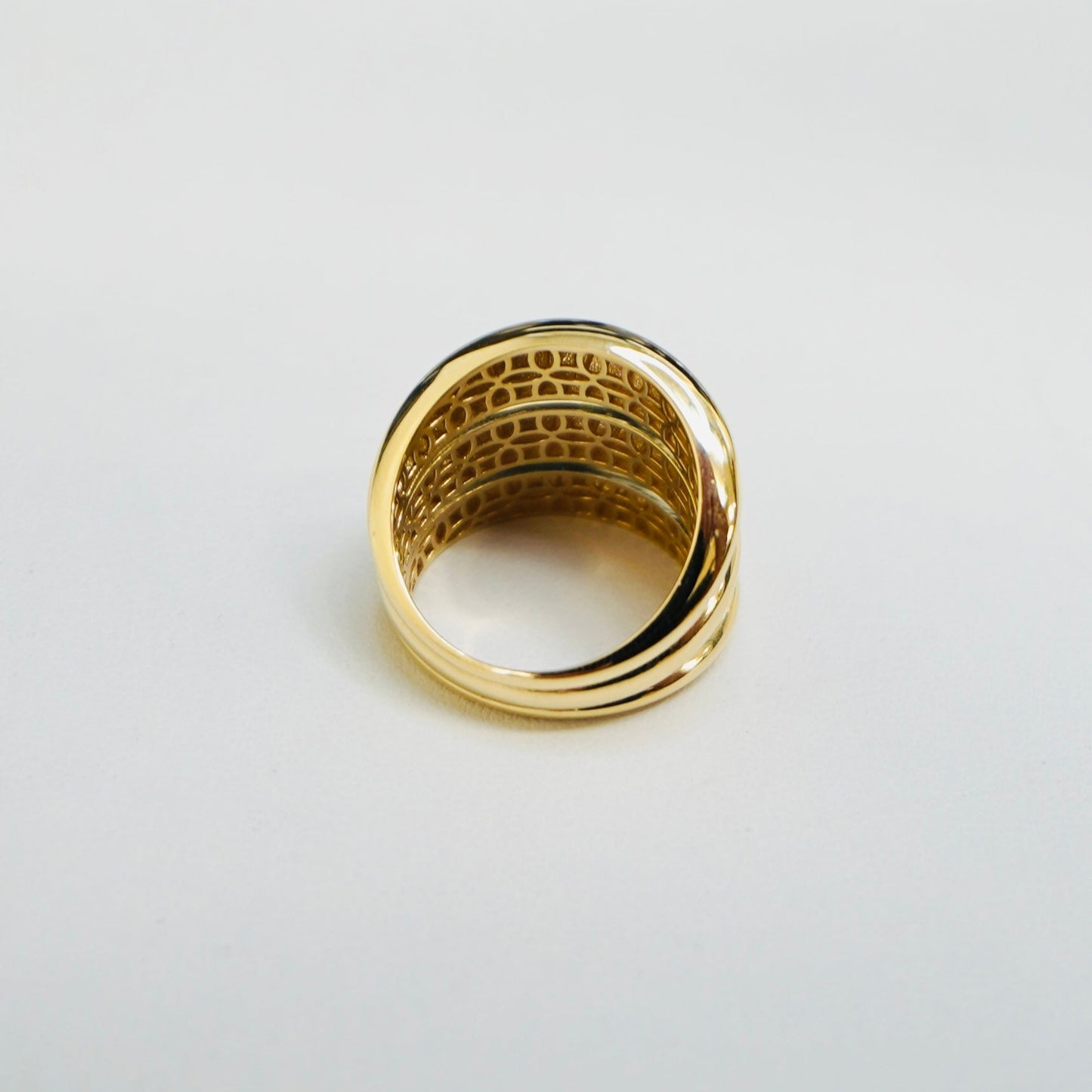 Solid 14K Fancy Three Link Ring