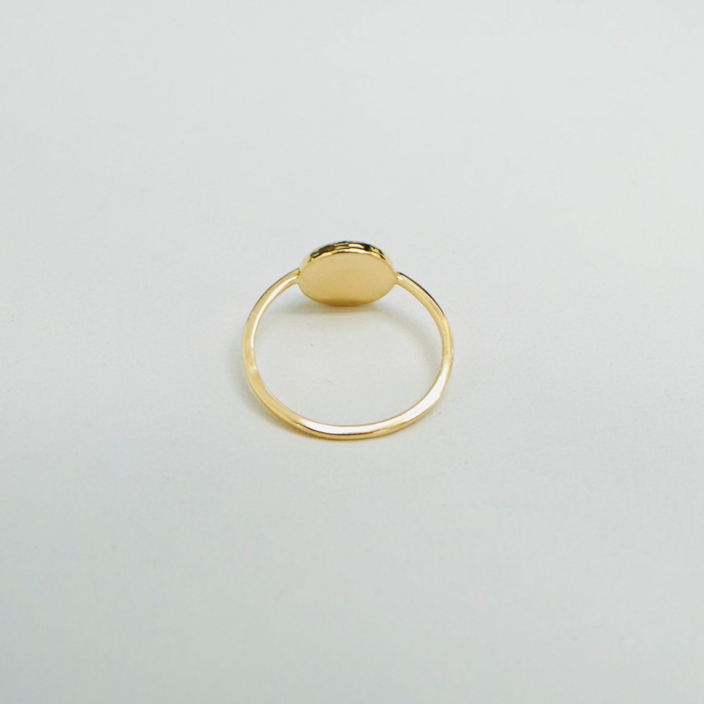 14K Yellow Gold Dainty Malachite Ring