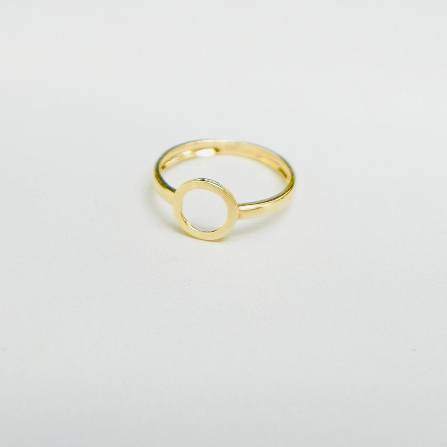 14K Yellow Gold Dainty Circle Ring