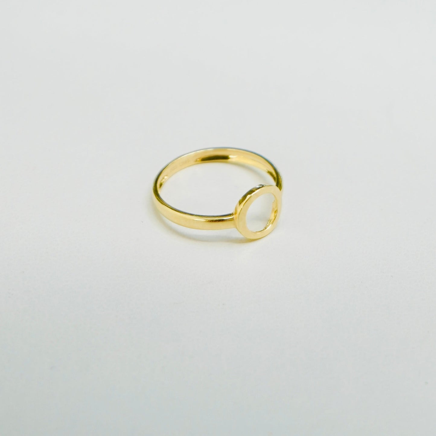 14K Yellow Gold Dainty Circle Ring
