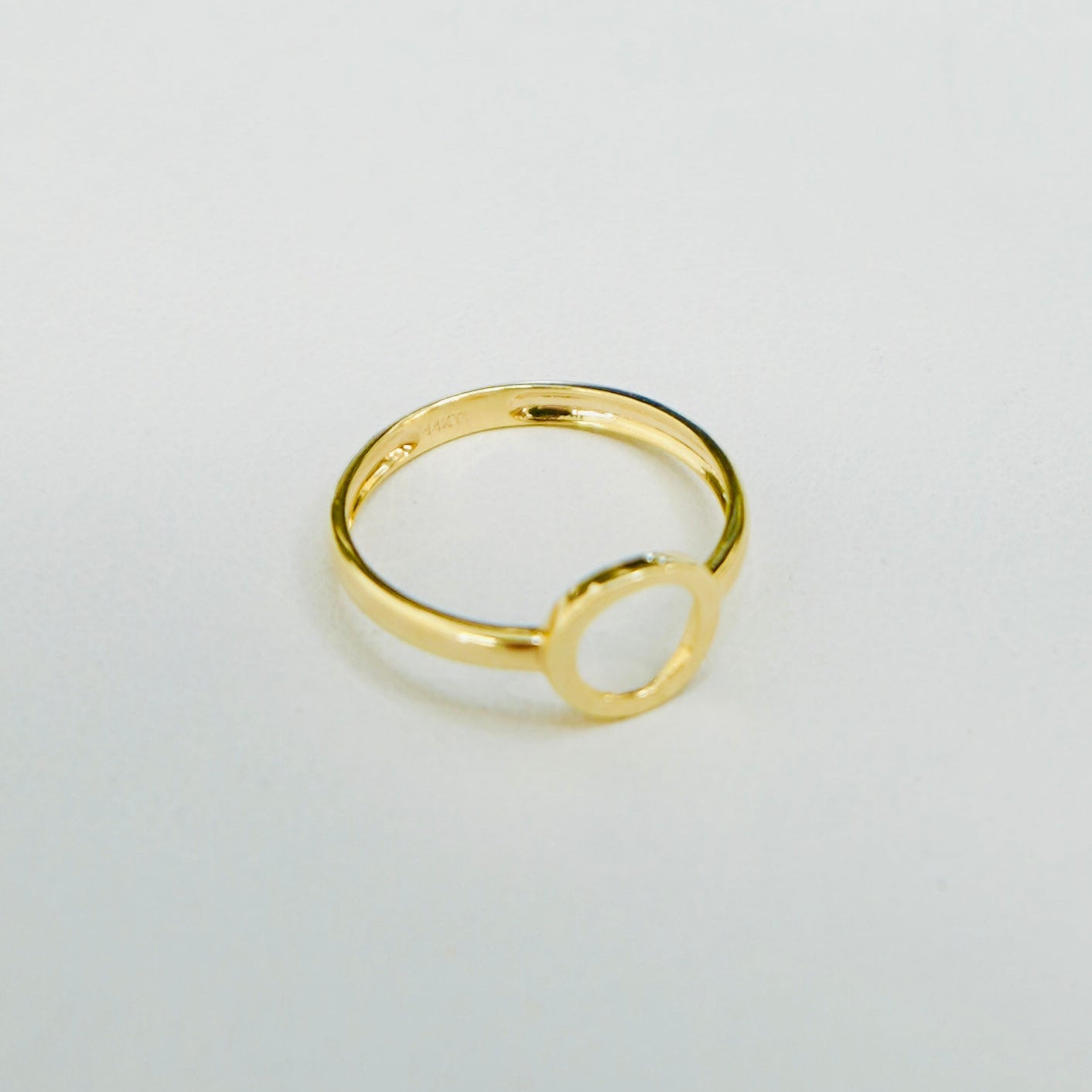 14K Yellow Gold Dainty Circle Ring