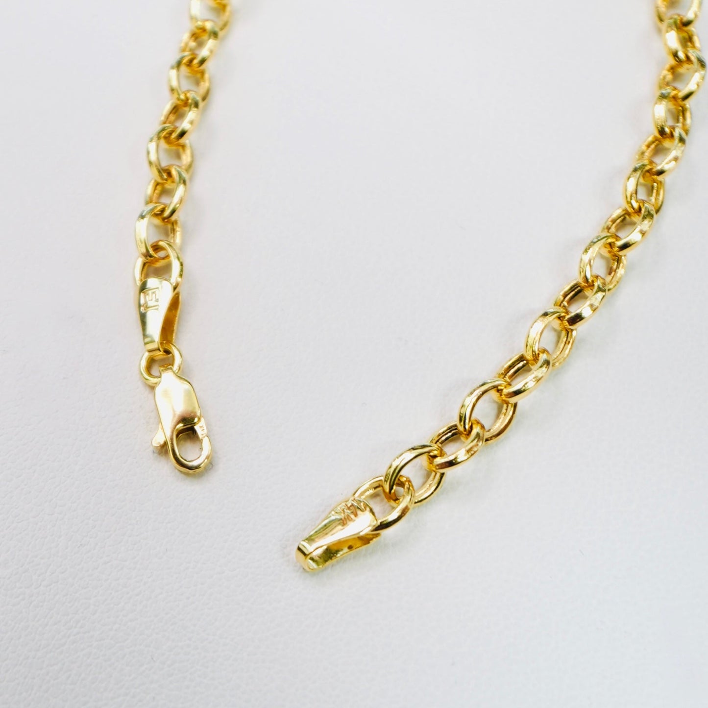 14K Yellow Gold Hollow Rolo 4MM 8" Bracelet