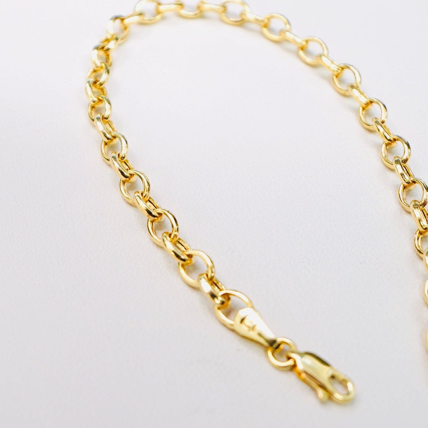 14K Yellow Gold Hollow Rolo 4MM 8" Bracelet