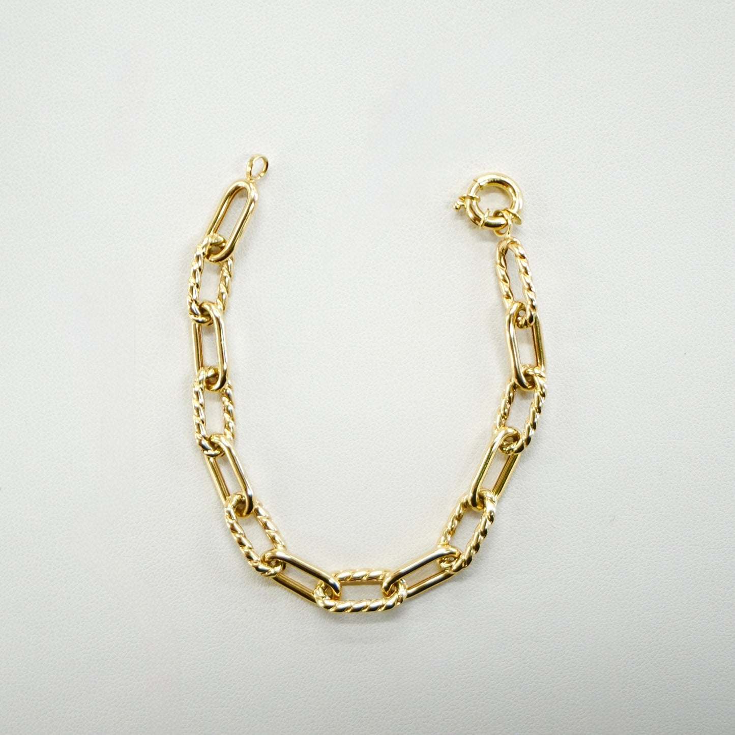 14K Fancy Yellow Gold Paperclip Bracelet
