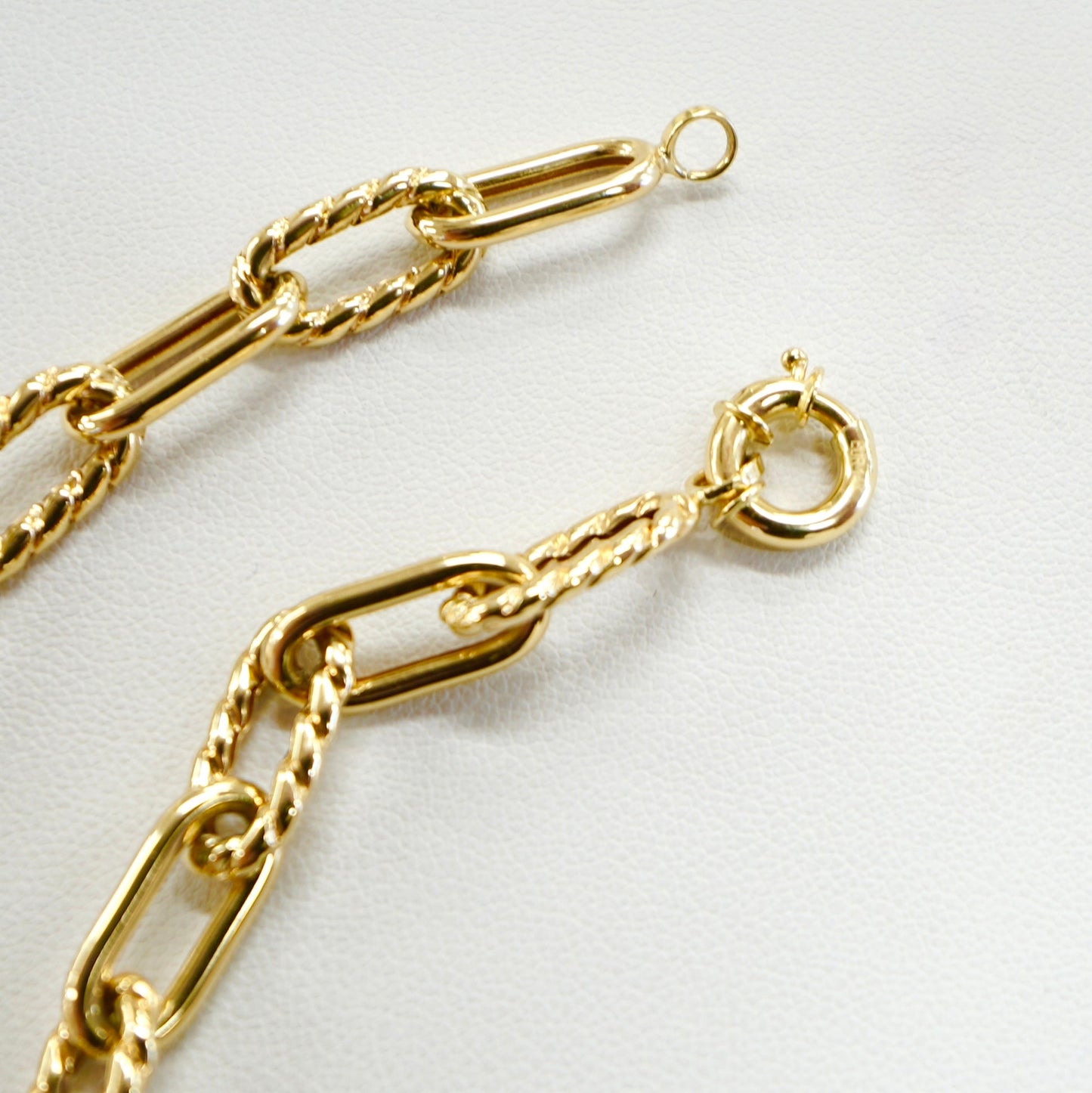 14K Fancy Yellow Gold Paperclip Bracelet