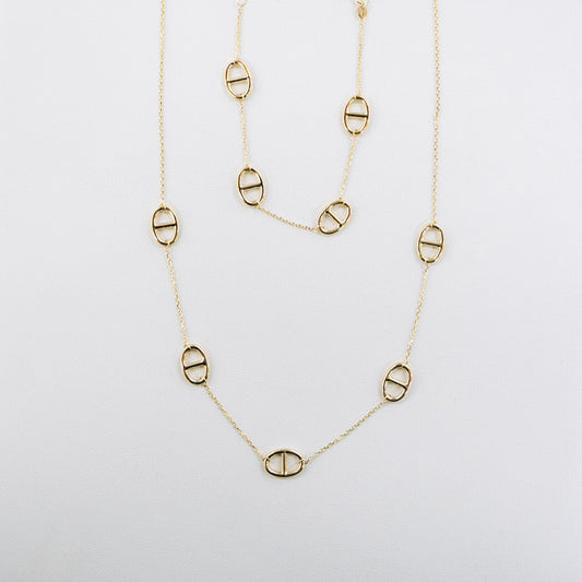Solid 14K Yellow Gold Dainty Necklace
