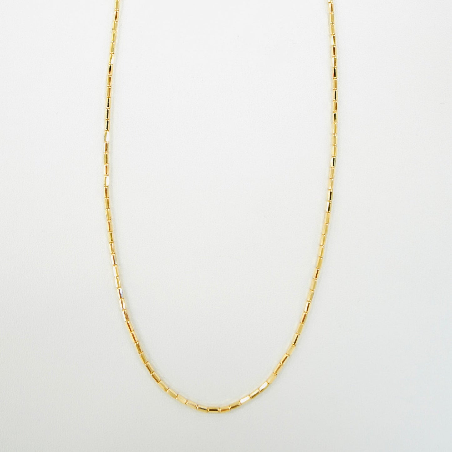 Solid 14K Yellow Gold Bamboo Necklace