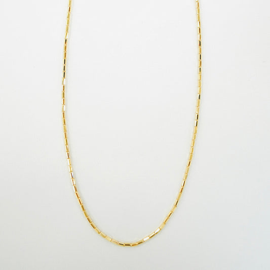Solid 14K Yellow Gold Bamboo Necklace