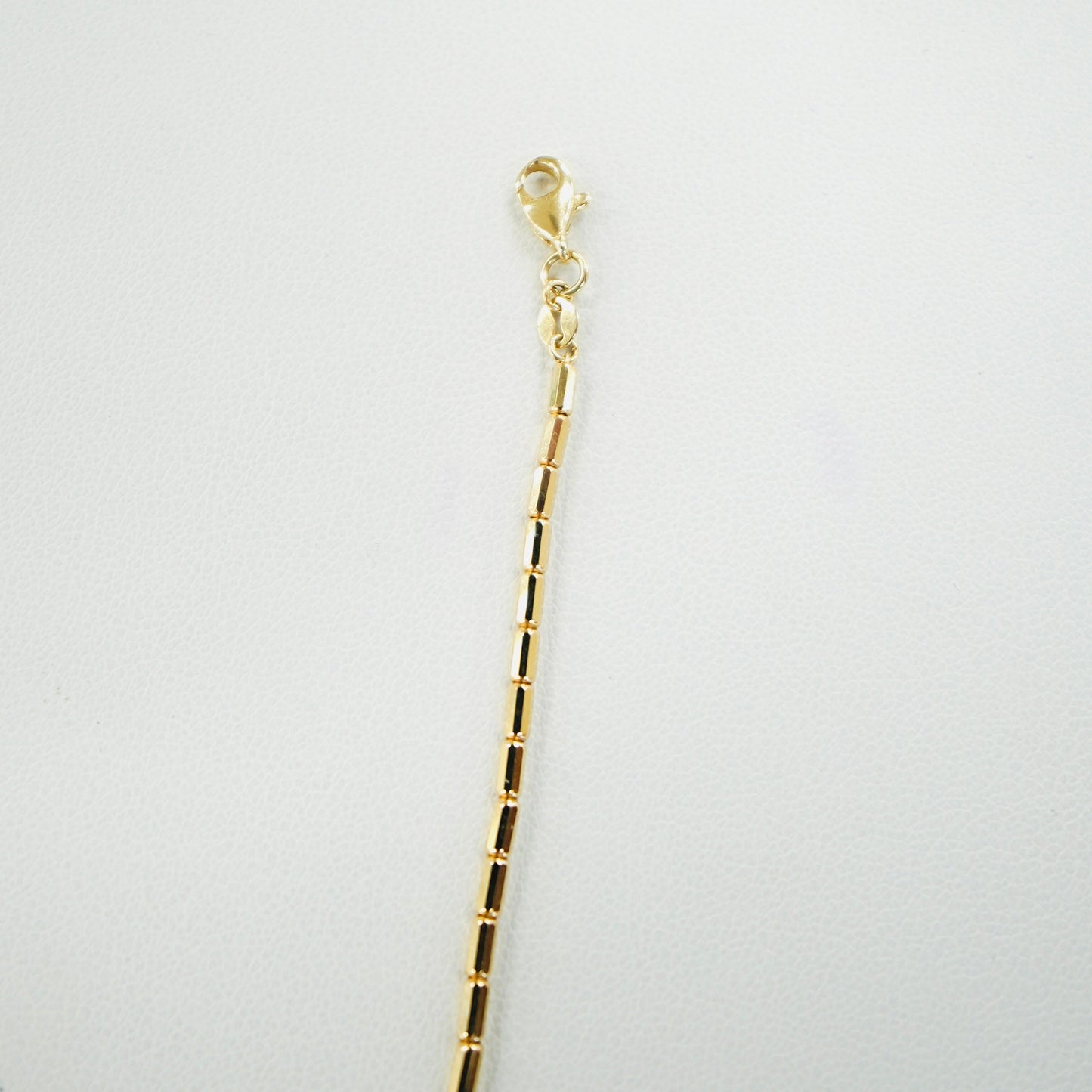 Solid 14K Yellow Gold Bamboo Necklace