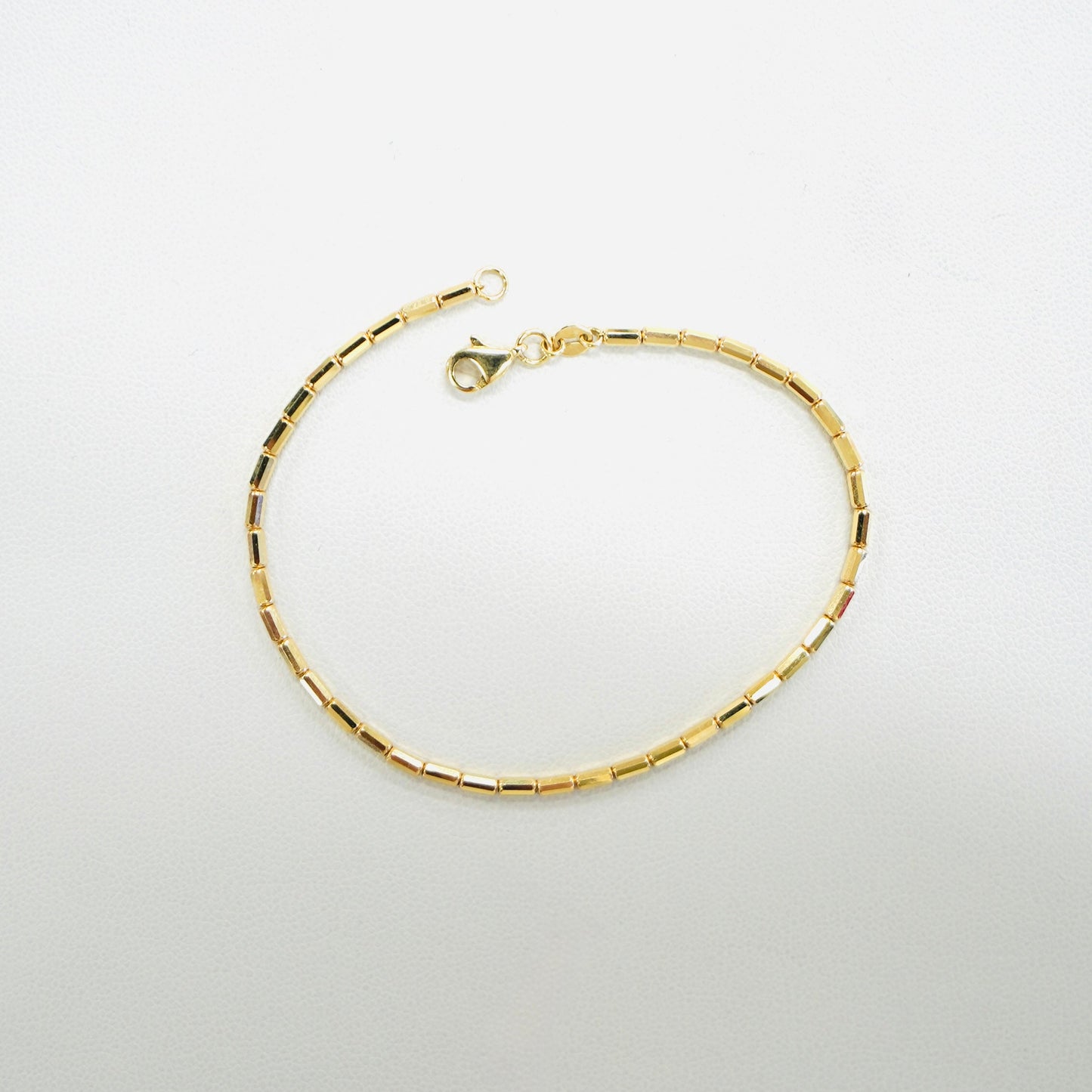 Solid 14K Yellow Gold Bamboo Bracelet