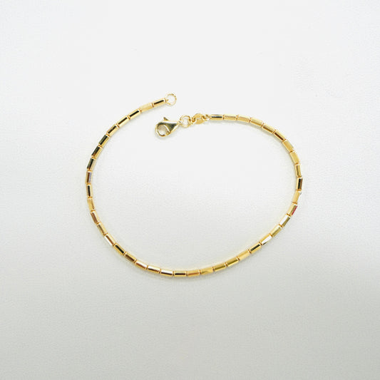 Solid 14K Yellow Gold Bamboo Bracelet