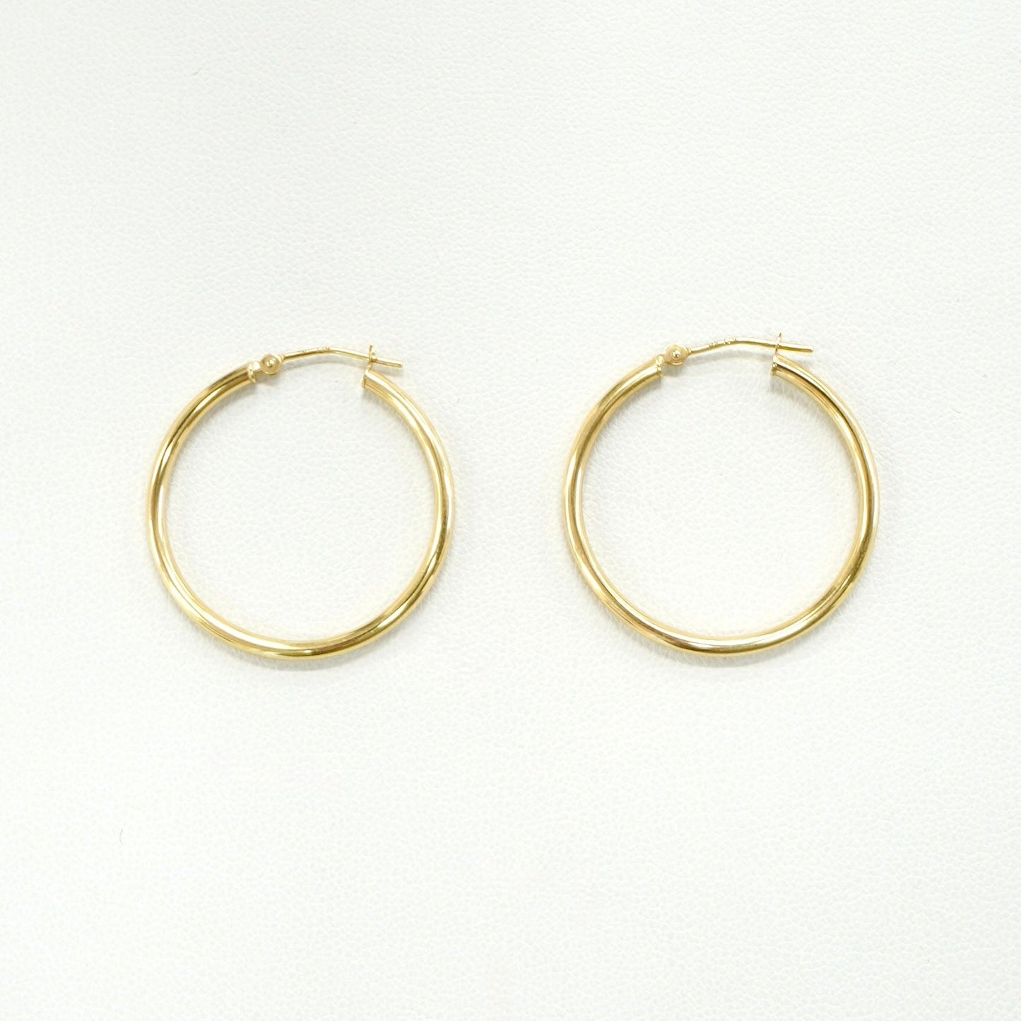 Solid 14K Yellow Gold Tube Hoop Earrings