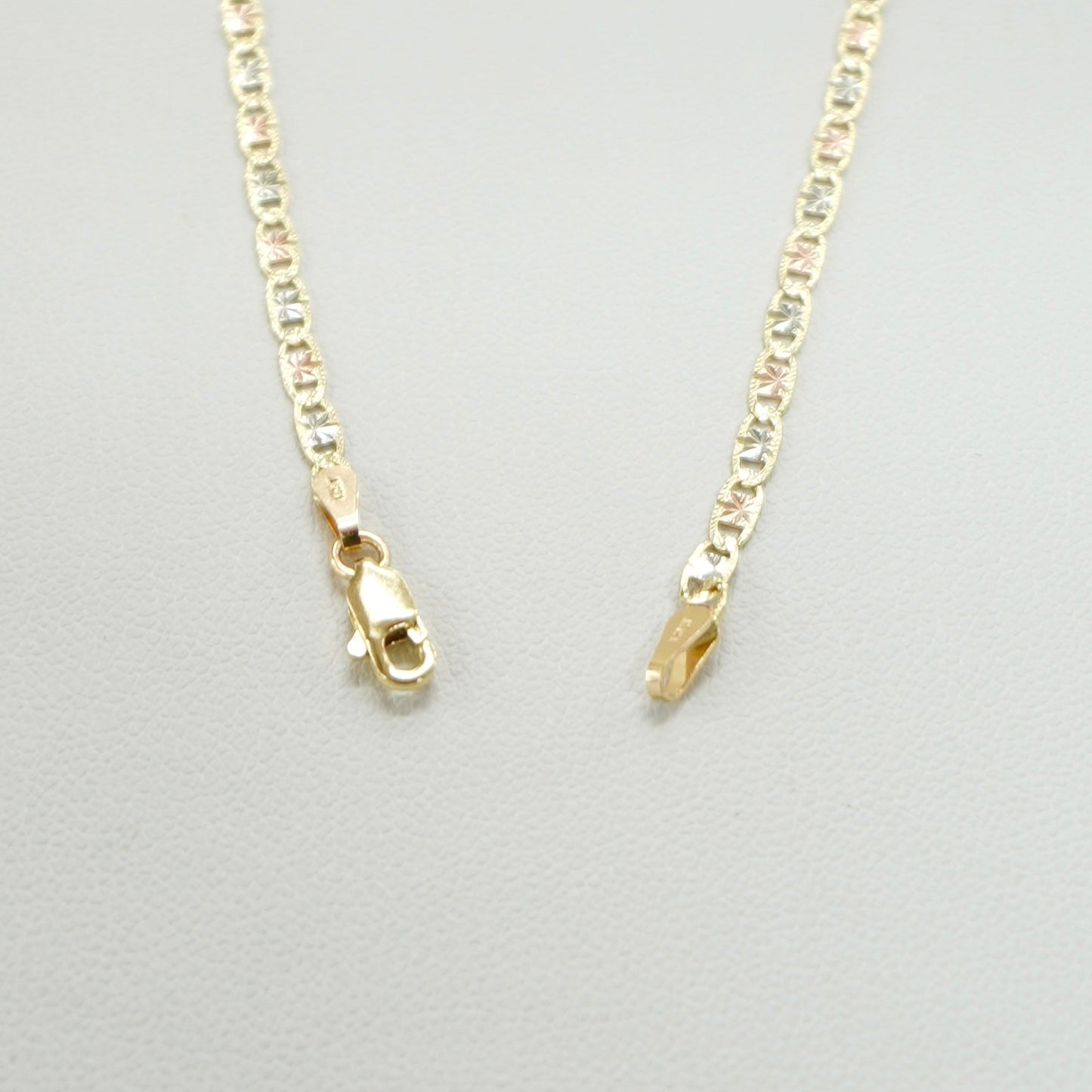 14K Tricolor 2.5MM 18" Valentino Chain