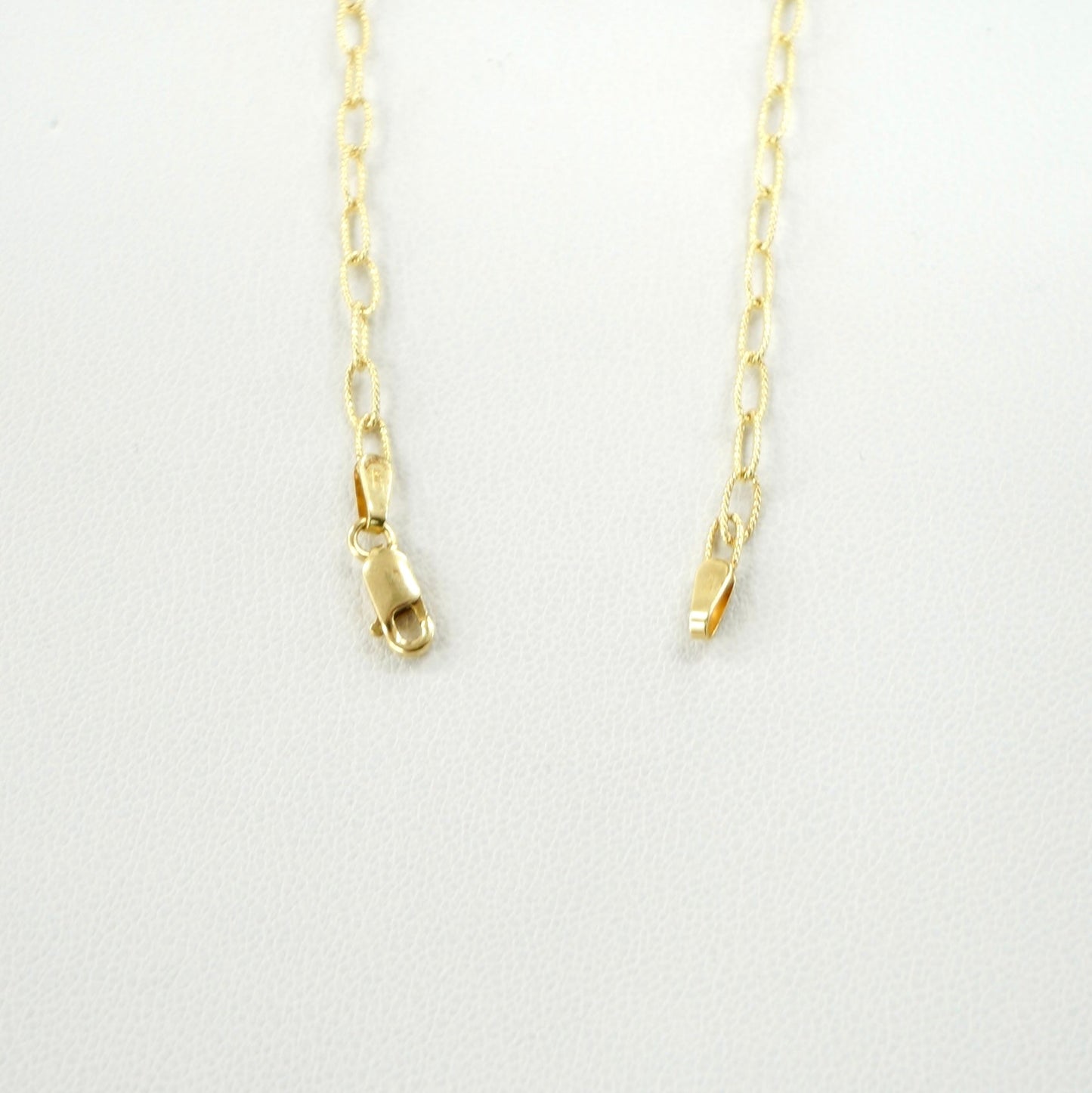14K Yellow Gold Textured Paperclip Chain