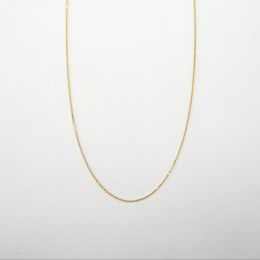 Solid 14K Yellow Gold 1mm Cable Chain 18"