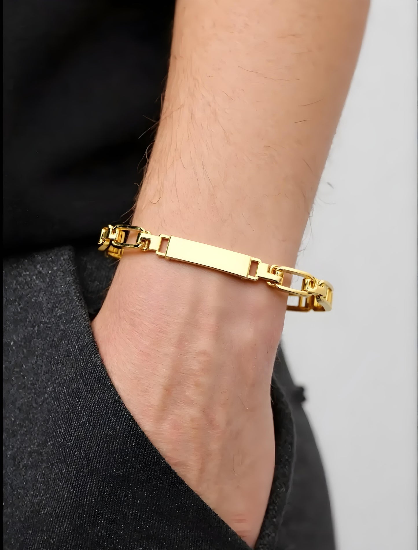 Solid 14K Gold 9mm Figaro ID Bracelet EJFIG250ID