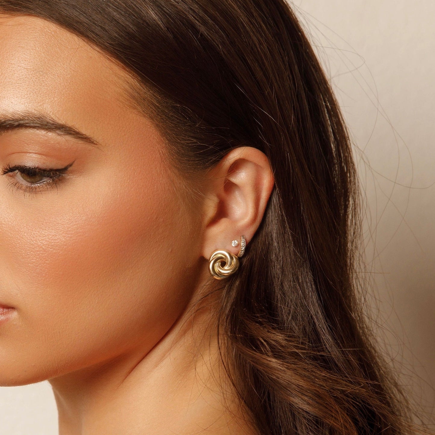 Fancy 14K Yellow Gold Knot Earrings EJER983
