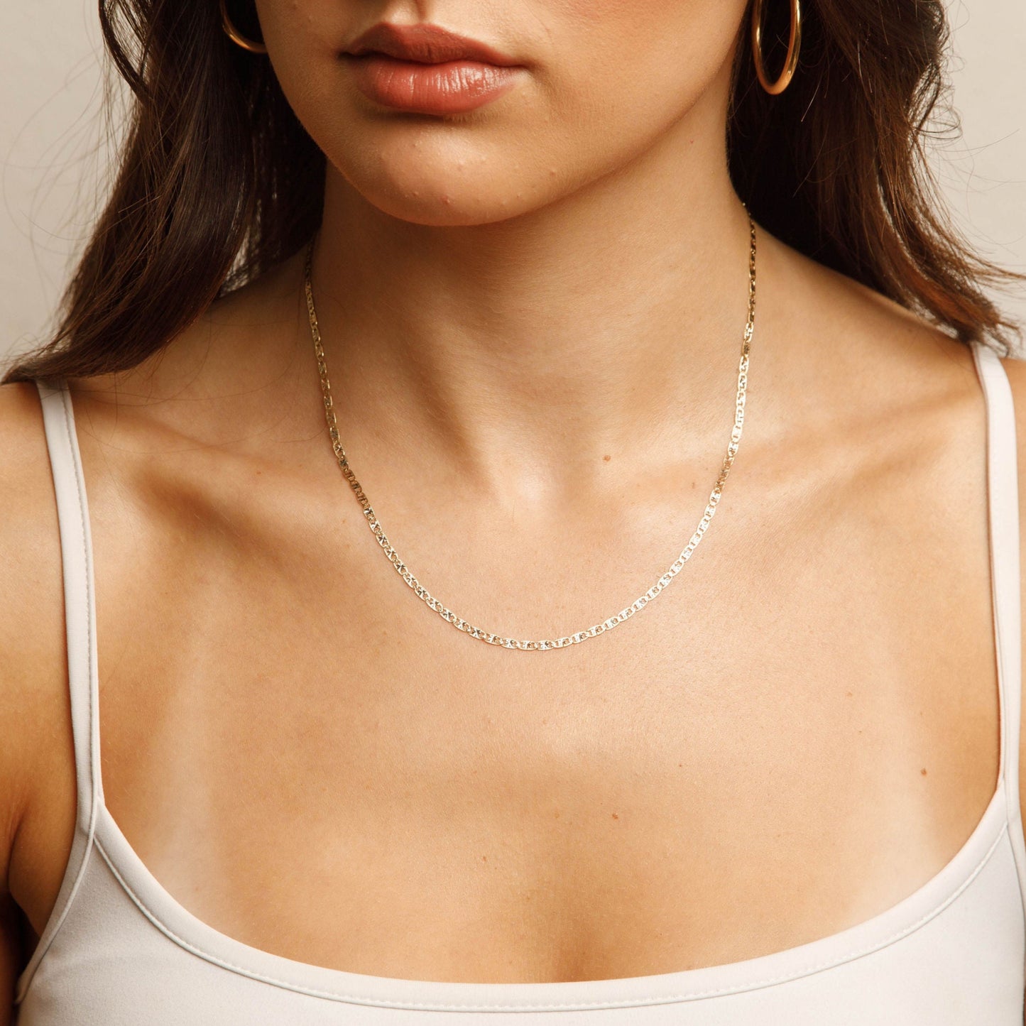 Solid 14K Tricolor Gold 2.5mm 18" Valentino Chain