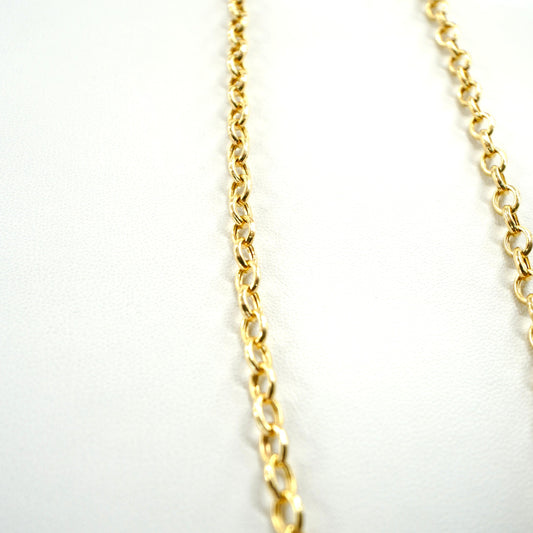 Solid 14K Yellow Gold 5mm 22" Rolo Chain