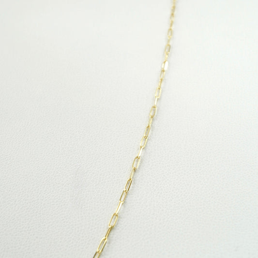 Solid 14K Yellow Gold Paperclip Necklace