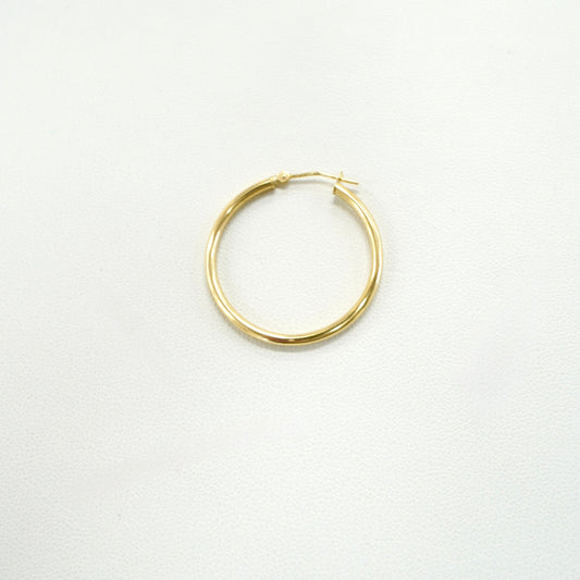 Solid 14K Yellow Gold Small Hoop Earrings