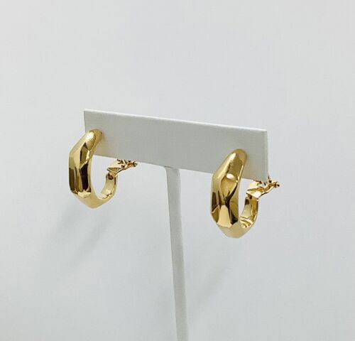 Elegant 14K yellow gold faceted clip earrings