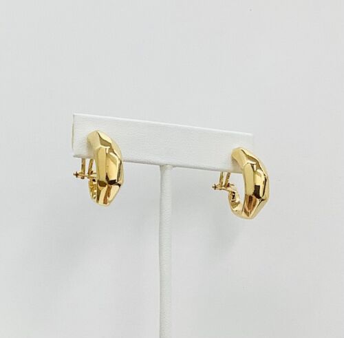 Italian 14K yellow gold faceted earrings EJERPO04